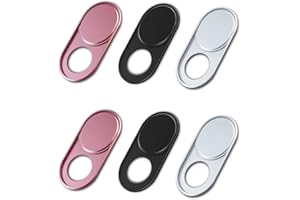 IKadiya Webcam Abdeckung [6 Stück], Ultra Dünne Web Kamera Abdeckung Für Computer Laptop, Schiebe-Kamera-Abdeckung, Schutz Ihrer Privatsphäre Online [Schwarz, Silber, Rose Gold]