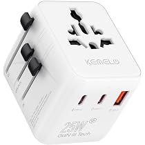 Adaptateur De Voyage Universel 25W 5-en-1 : Prise Internationale USB C & USB Avec 4 Adaptateurs - Idéal France, USA, UK, Europe, Australie