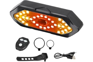 ZIGefofo Feu Arrière de Vélo à LED avec Télécommandé sans Fil Clignotant Velo et Feu Arrière 5 Modes Interface USB 900mAh IPX2 Imperméable pour Les Vélos de Montagne Racing Bikes E-Scooteter