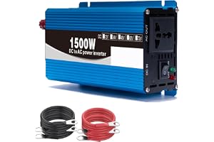 72V till 120V 1500W Ren Sinusvågsinverter Laddare DC-Ingång 12V/24V/48V/60V till AC-Utgång 110V/220V, Lågfrekvent Solenergiin