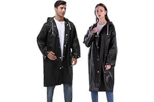 YingErTool Rain Poncho Raincoats, 2 Pcs EVA Reusable Rain Coat Jacket Emergency for Women Men with Hood and Drawstring