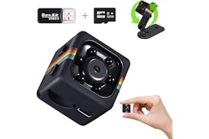 Bextgoo Spy Camera, No Wifi Hidden Camera with 32GB Memory Card, 1080P FHD Small Mini Cam with Motion Detection, Loop Storage, 360° Rotating Bracket, for Travel, Cycling, Indoor Outdoor Security