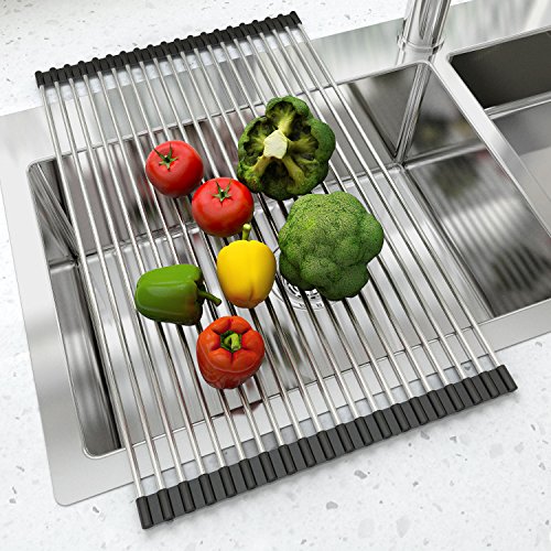 Lifewit 52 x 34cm Rollmatte Abtropfgitter Abtropfgestell Spülenzubehör Mehrzweck Abtropfschale Abtropfauflage Spülenauflage - 7
