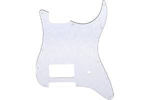 Musiclily Pro 11-håls Strat Elgitarr Plektrumskydd, 4-lagers Vit