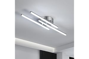 Dorlink Lampara Techo LED 3 Luces, Lampara Techo Dormitorio 18W 1620LM, Plafon LED Techo 6000K Blanco Frío, Lamparas de Techo Salón Plata, Lamparas Techo para Cocina, Comedor, 54CM