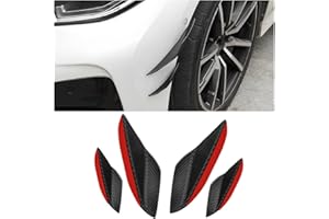 CGEAMDY 4-teilige Auto Universal Kohlefaser Frontstoßstange Spoilerlippe, Auto Gummi Spoiler Front Bumper Lip Splitter (Carbon Schwarz)