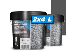 JOVIRA PINTURAS Resina-Esmalte Hormigón Impreso. Resina renovadora para pavimentos de hormigón. (2x4 Litros, Antracita) D-23-2