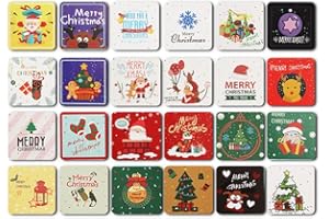 TOYMIS 24 sztuki Mini Kartki Świąteczne z Kopertami, 7,6 x 7,6 cm Christmas Card with Envelopes Kolor Festiwalu Słodkie Kartki Świąteczne z Kopertami Luzem dla Dzieci Rodziny Przyjaciół