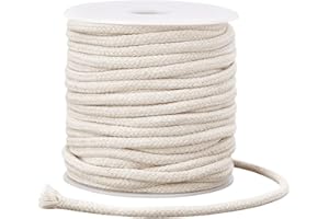 PH PandaHall 25m Corde Macramé 5mm Corde en Coton pour Macramé Cordon de Serrage Corde Decorative Cordon Passepoil Naturel Corde Coton pour Couture Coussin Décoratif Emballage Jardinage