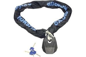 OXFORD HARDCORE 2 METRE CHAIN AND LOCK, SOLD SECURE Silver,THATCHAM APPROVED