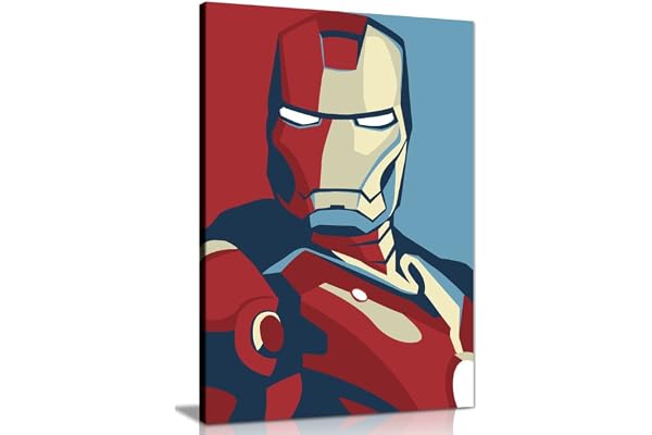 Impression sur toile Iron Man rétro Pop Art 45,7 x 30,5 cm