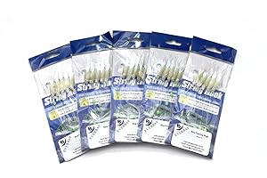 EVERBAY Fishing Sea Rigs 5packs Multi Hooks for Mackerel, Pollock, Bass, Cod, Feather Baits, Sea Lures Boat Fishing Tackle,Real Fish Skins,Hooks with Luminous Beads for Saltwater