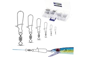 YOTO 200 Stück Angeln Wirbel und Snaps Rolling Swivel mit Fastlock Snap für Quick Connecter hohe Festigkeit Angeln Rig Zubehör
