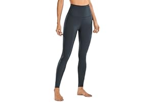 CRZ YOGA Donna Vita Alta Yoga Fitness Spandex Palestra Pantaloni Sportivi 7/8 Leggins con Tasche - 64cm