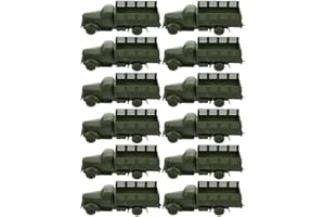 Alipis Diecast Vehicles, Mini Truck Army Truck Toy Vehicle Model, Army Toys for Boys Age 8-12 Sand Table Decoration Birthday, 12PCS