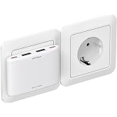 LENCENT Multiple Flat Wall Charger with 2 USB-A Ports and 2 USB-C Ports | Ultra Thin Wall Adapter for iPhone 17/16/15 Series,