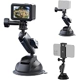 TELESIN Al&uuml;minyum Alaşımlı Ara&ccedil; Vantuz Montajı, Hero 13 12 11 10 9 8 DJI OSMO Action 5 Pro 4 3 Insta 360 X5 X4 Huawei iPhone 
