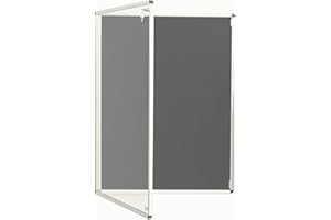 ADBOARDS THE NOTICEBOARD PEOPLE Grey Fully Fire Retardant Lockable Notice Board [2 Locks] - Tamperproof Display Board [14 Colours] [6 Sizes] 90cm x 60cm