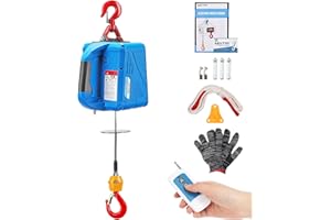 NEWTRY 500kg Polipastos Eléctricos Inalámbricos con Mando a distancia, 1500W Grúa Eléctrica, con Protección de Sobrecarga, con Manual en Español