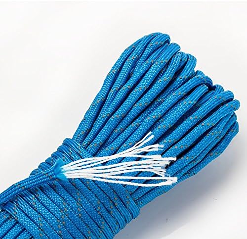 Reflective Cord Paracord Ruipoo Parachute Cord 9 Strand,4mm Diameter Military Paracord / Parachute Cord , 550LB Breaking Strength, 550 Cord Survival Cordage Reflective Tent Rope 100ft (blue)