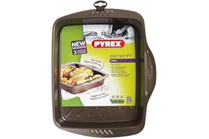 Pyrex - Asimetria - Plat à Four Rectangulaire en Métal Anti-Adhésif 30x24 cm