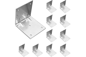 OMIDEAS 10 x Staffe Angolari (70 x 70 x 70) Squadretta giunzione, Piastra Staffa angolare a 90 gradi, Connettore di fissaggio per mobili in legno, zincato argento