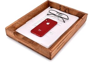 EDHAS Vassoio per lettere e supporti impilabili in legno di acacia, per scrivania, documenti, riviste (35,56 cm x 27,94 cm x 5,08 cm)