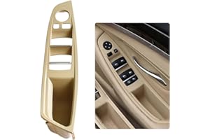 HACREYATU RHD-Driver Side Door Handle for BMW 5 Series F10 F11,Window Switch Armrest Panel,Driver Seat Button Switch Frame Storage Box for BMW 520 523 525 528 530 535 2010-2016 (Beige)
