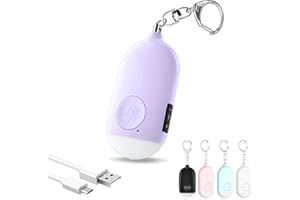 Hion Allarme Personale ricaricabile, 130 dB Forte SuonoAllarme di Sicurezza Personale Allarme Autodifesa per Donne/Bambini/Ragazze/Anziani con Torcia(Viola, 1)