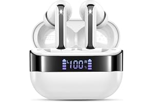 MOTOST Cuffie Bluetooth, 2025 Auricolari Bluetooth 5.4 HiFi Stereo, 48H Cuffie Wireless In Ear ENC Cancellazione Rumore Mic, Cuffiette Sport IP7 Impermeabile, Auricolare Senza Fili USB-C Touch Control Bianco