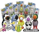 SQUEEZE POPPER , ANIMALES LANZABOLAS CON 6 BOLAS