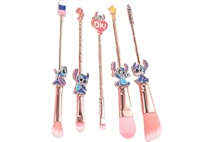 Popubear Lilo and Stitch Lot de pinceaux de maquillage pour poudre, fard à paupières, blushes, lèvres, joli cadeau portable pour fille et femme (C)
