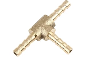 X AUTOHAUX 4mm Hose Barb Brass Joiner Tee 3 Way Adaptor for Air Water Oil Pipe