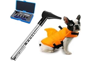 TEmkin Otoscope avec LED, Ensembles de Portée d'oreille Vétérinaire Professionnel, Otoscopes pour Chien de Compagnie, Chat, Livré avec des Accessoires d'oreille en 4 Tailles, Convient Aux Animaux