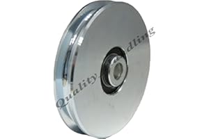 Parnells - 1 Roue de Poulie de 100 mm, Roulement à Billes 6203rs, Boulons et Écrous M12x40, 150 kg, Rainure Ronde, Roue de Câble en Acier, Support de 33 mm, Hauteur de 86 mm, pour Fil