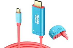 JEMDO Switch 2-dock kabel HDMI do telewizora, 4K 60 Hz, 18 Gbps, USB C do HDMI 2.0 2 m, 100 W PD, przenośny adapter do telewizora podróżnego, kompatybilny z Switch 2/2017/Switch, niebieski