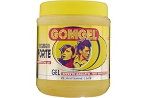 Gomgel Gel Capelli a Fissaggio Forte, Effetto Bagnato, Plurivitamine B5-pp, Protezione Uv - 1000 ML