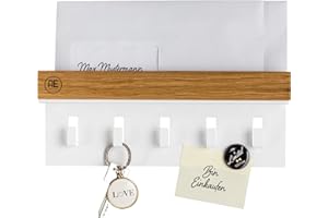 AE Günther® | Schlüsselbrett Eiche | Minimalistisches Schlüsselboard | Made in Germany | (Weiß)