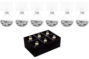 YöL 12 Place Cards Holders Star Confetti Christmas Dinner Party Accessories Silver
