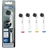 Denthauz Charcoal - Ekstra Beyazlık Oral-B Uyumlu Diş Fır&ccedil;ası Başlığı - 4 Adet Yedek Başlık