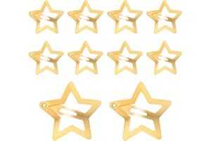 WLLHYF 10 metalowych spinek do włosów w kształcie gwiazdy, srebrne, urocze małe spinki do włosów, antypoślizgowe, z wyciętymi gwiazdami, spinki do włosów dla dzieci, dziewcząt, kobiet, urocza gwiazda,