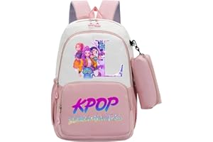 Generisch K POP Hunters Schulset – 2-teiliges Set mit Rucksack, Anime Schulrucksack Jungen & Mädchen, Umhängetasche & Federmäppchen,K-Pop Huntrix Gaming & Unisex Tasche für Schule & Reisen