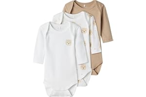NAME IT Bodystocking Uniseks Nbnbody 3p Ls Oxford Bear Noos (3 w zestawie)