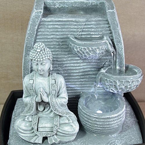 Innenbrunnen Zimmerbrunnen Feng Shui Weisheit LED Beleuchtung 24 cm - 4