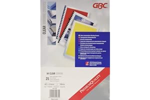 GBC CN011880 Pack de 25 Plats de Couverture A4 Transparent