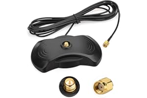 Eightwood RP SMA Verlängerung Kabel RP SMA Male auf RP SMA Buchse WiFi Antenne Magnetfuß RP SMA Kabel RG174 2.5m 8.2ft für Wirelesse WiFi Router AV Sender Dlink Netgear Belkin MEHRWEG