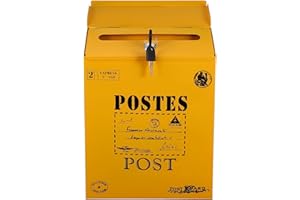 BESPORTBLE Boîte aux Lettres Murale - Boîte aux Lettres Murale - Vintage avec Cadenas - Décoration pour Le Jardin, Noël, Bureau, école, Maison de Campagne, décoration e