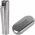 METAL CLIPPER LIGHTER WITH FREE CHROME CASE (Silver)
