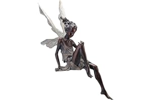 fllyingu Fée Magique - Figurine Fée Assise, Fées Miniature pour Jardin, Figurine Fee Elfe Miniature Statue, Ange Figurine - Sculptures Et Statues De Jardin