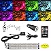 Produktbild Auto LED Innenraumbeleuchtung, Blinkendes buntes Licht mit Sound Active Funktion kabelloser Fernbedienung, 4 x 18 LEDs, 5V, kompatibel für alle USB Port, Atmosphäre Dekoration Motorrad LED-Lichtleiste